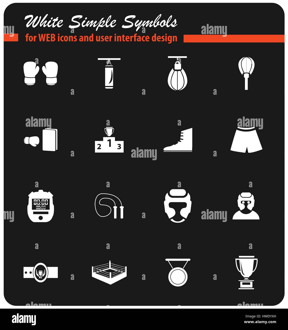 boxing vector icons for user interface design Stock Vector Image & Art ...
