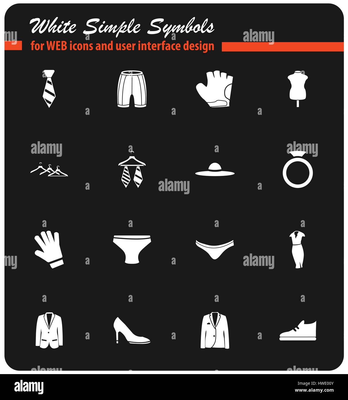 clothes vector icons for user interface design Stock Vector Image & Art ...