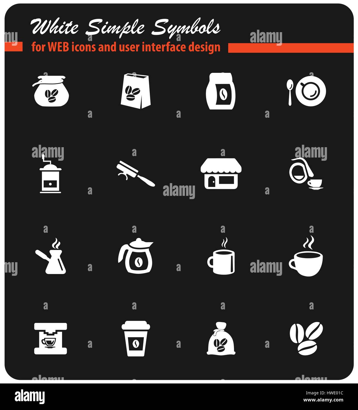 coffee vector icons for user interface design Stock Vector Image & Art ...