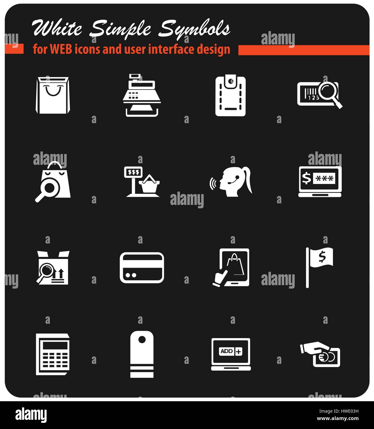 e-commerce vector icons for user interface design Stock Vector Image ...