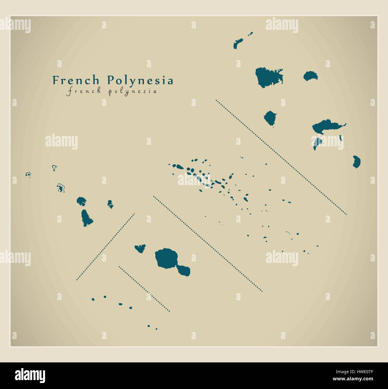 Modern Map - French Polynesia PF Stock Vector
