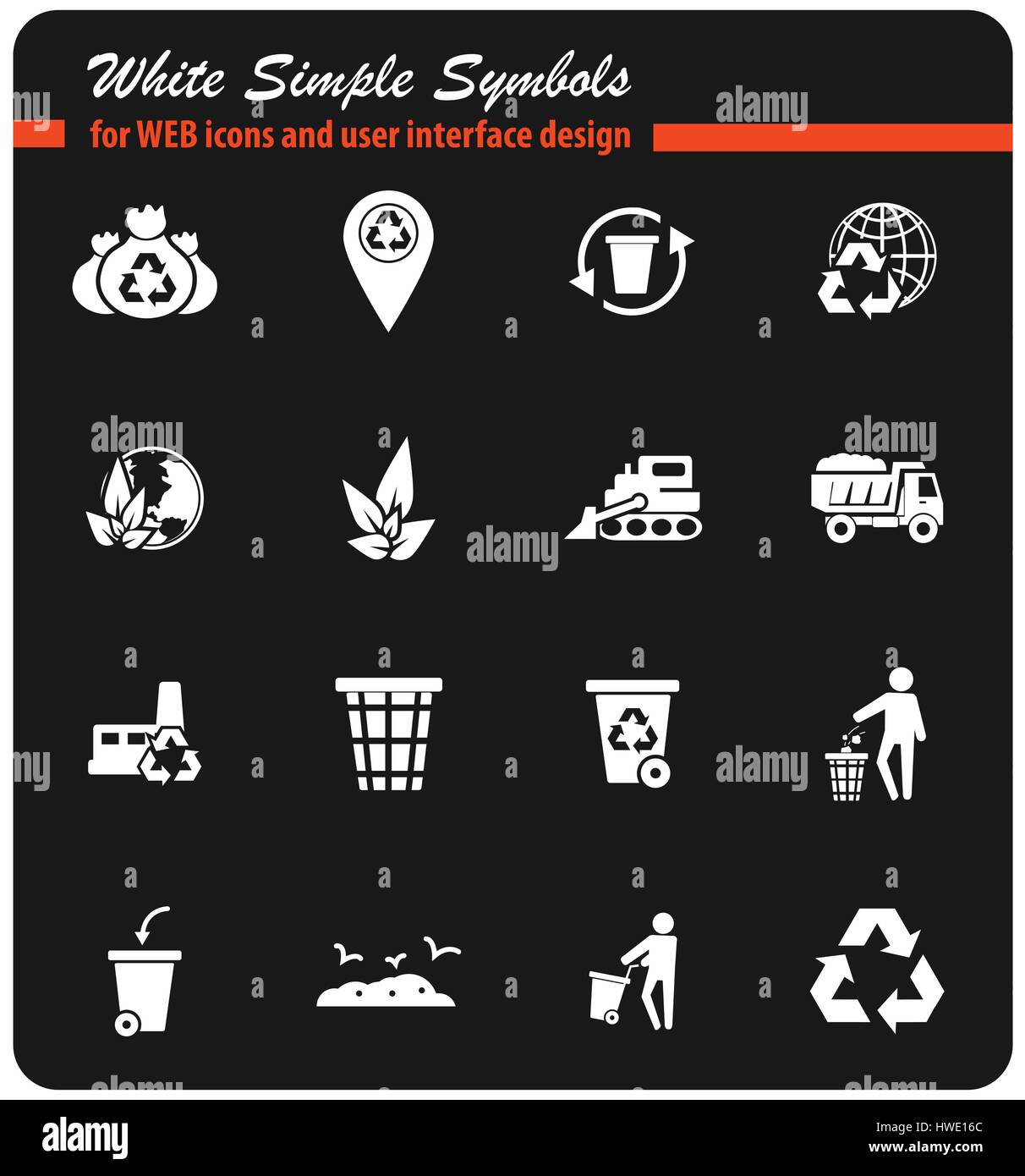 garbage vector icons for user interface design Stock Vector Image & Art ...