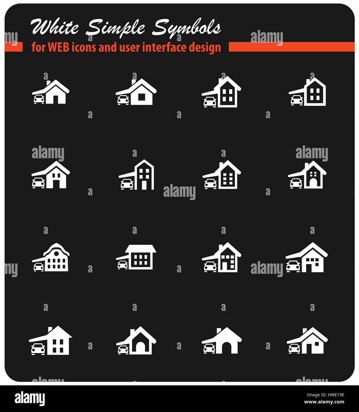 house type vector icons for user interface design Stock Vector Image ...