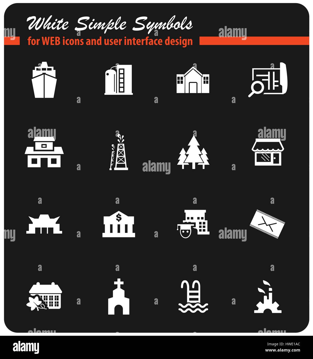 infrastructure vector icons for user interface design Stock Vector ...