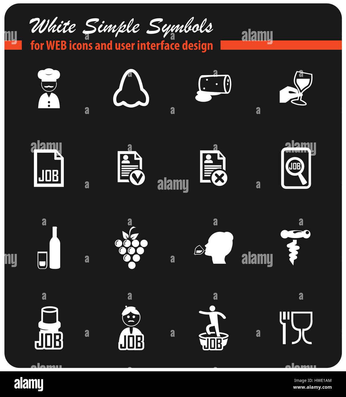 job search vector icons for user interface design Stock Vector Image ...