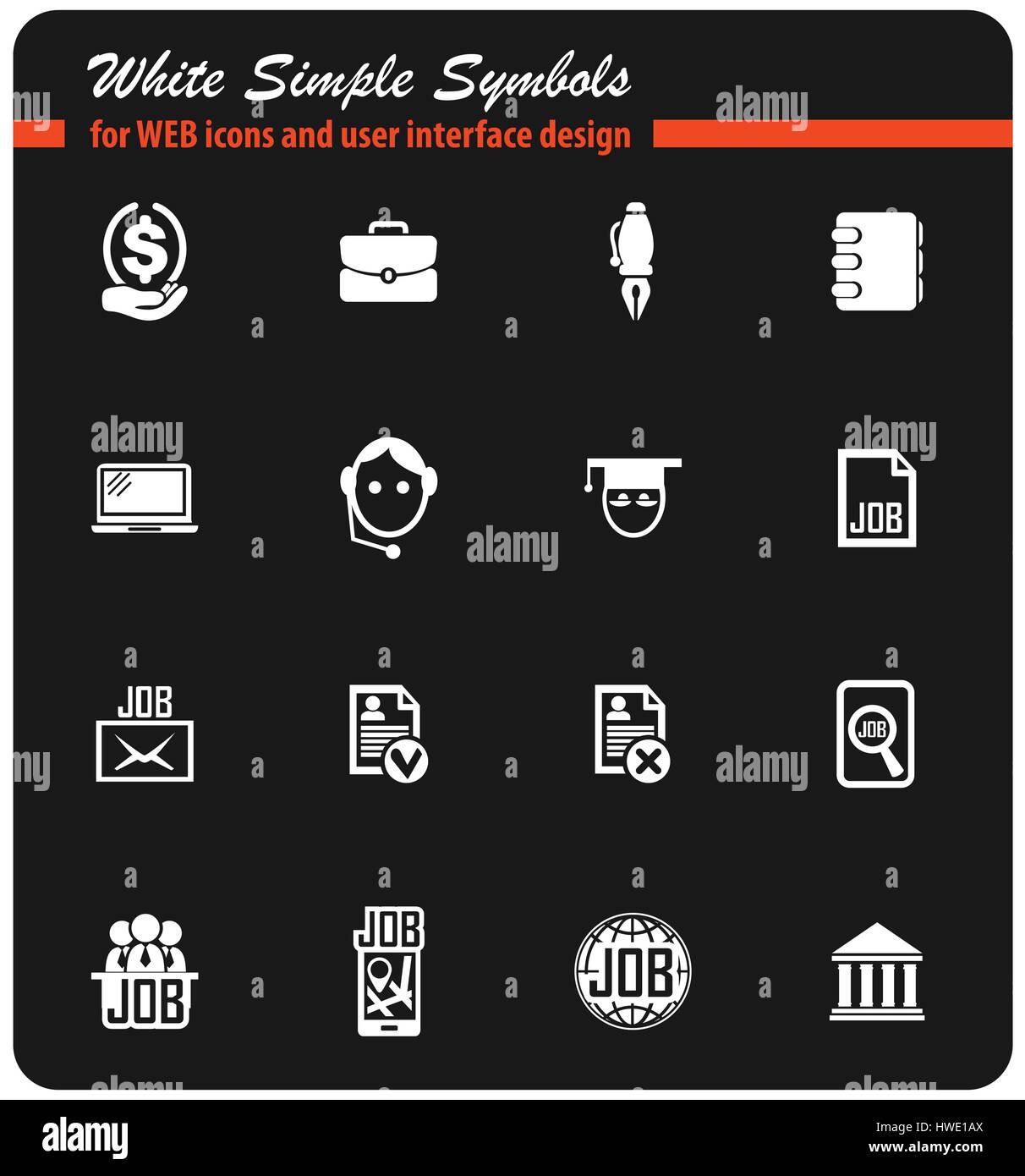 job search vector icons for user interface design Stock Vector Image ...