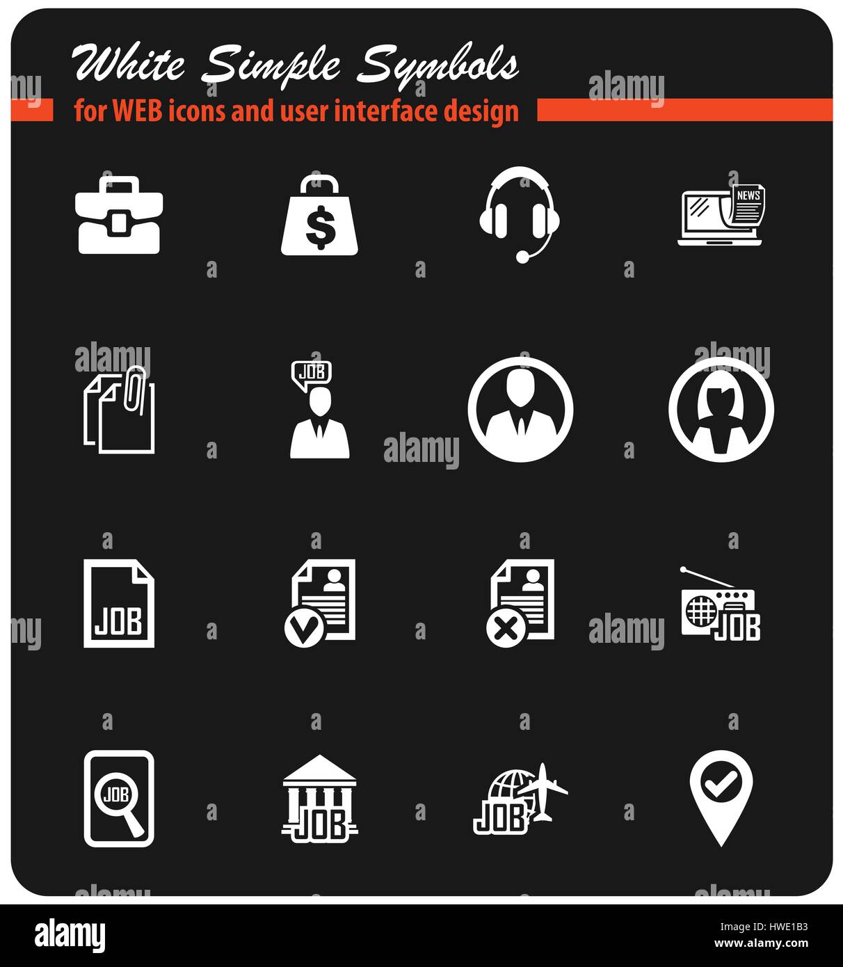 job search vector icons for user interface design Stock Vector Image ...