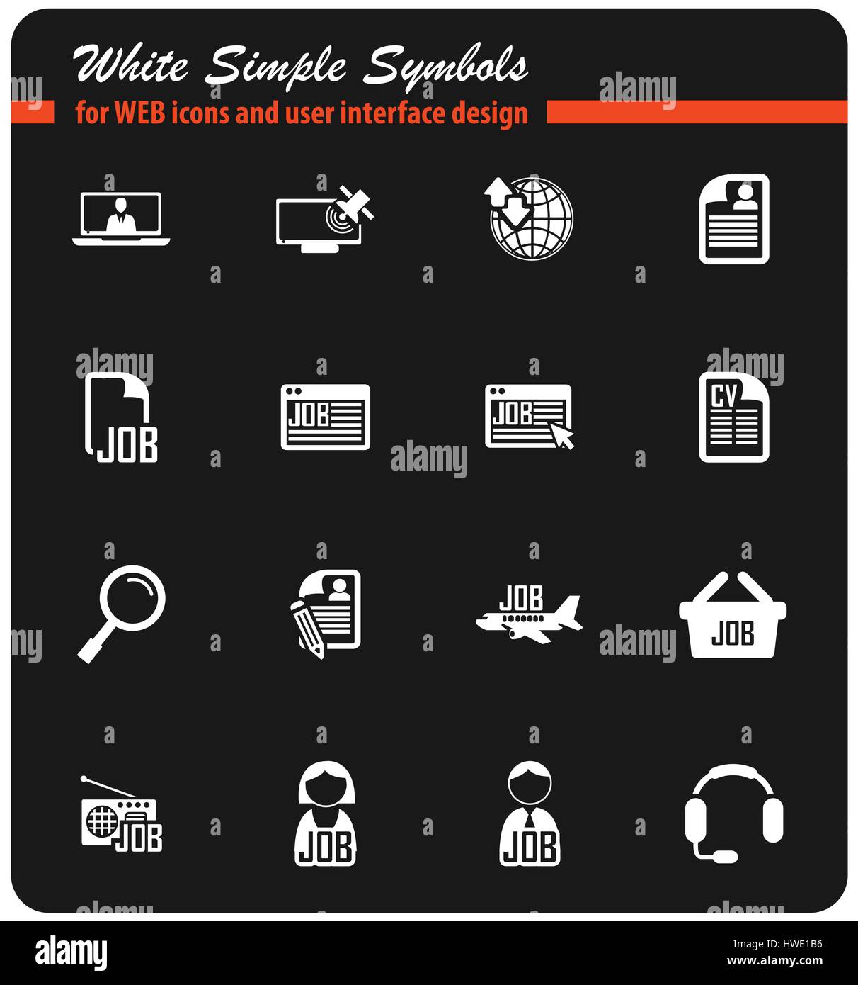 job search vector icons for user interface design Stock Vector Image ...