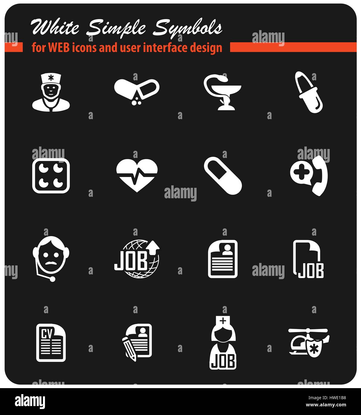 job search vector icons for user interface design Stock Vector Image ...