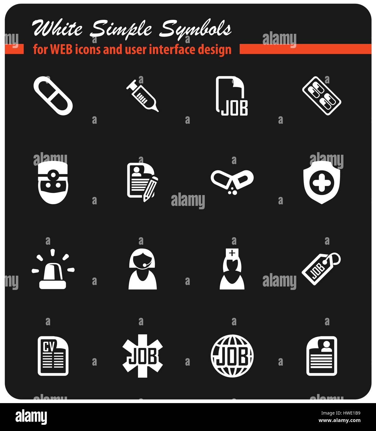 job search vector icons for user interface design Stock Vector Image ...