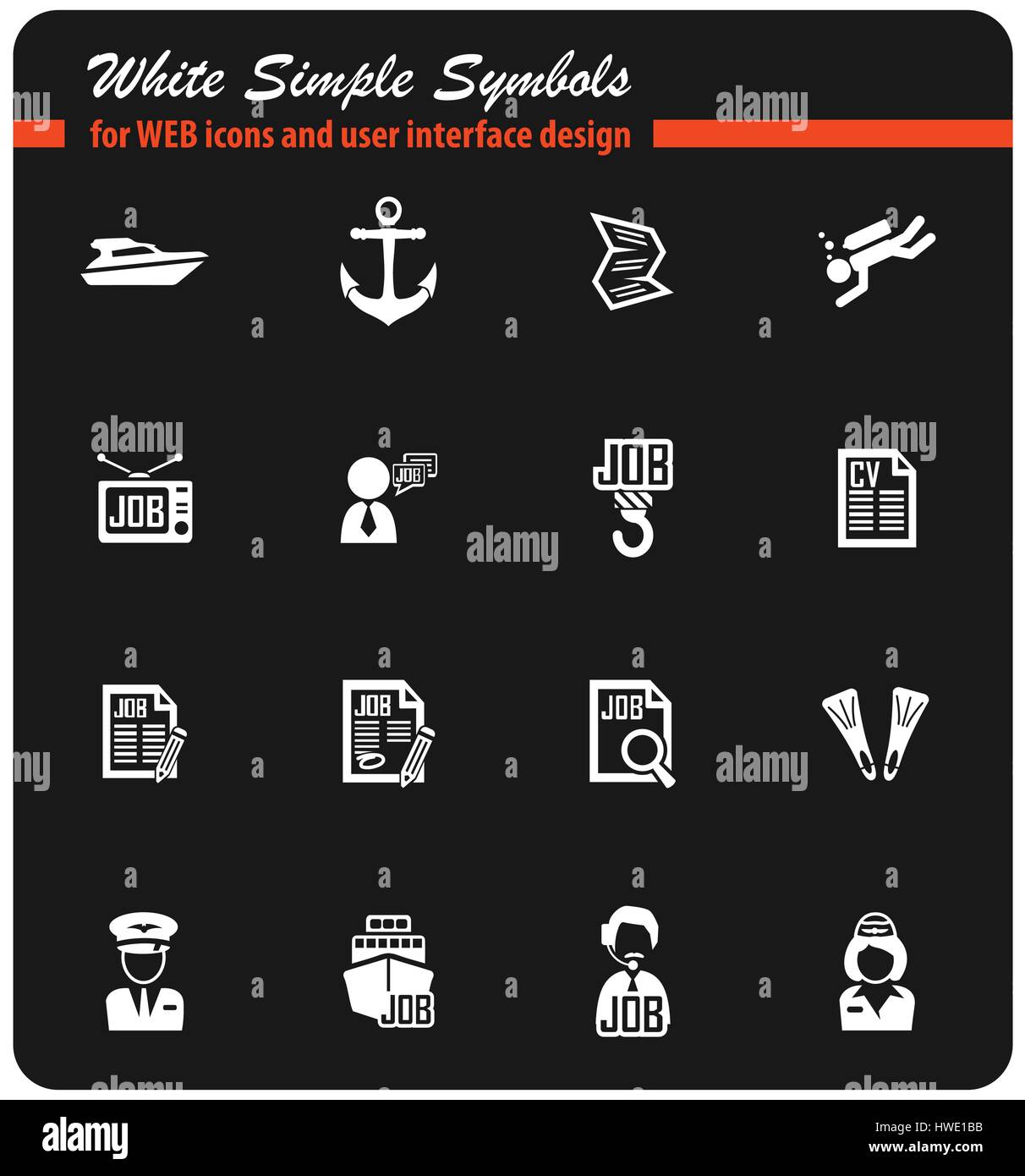 job search vector icons for user interface design Stock Vector Image ...