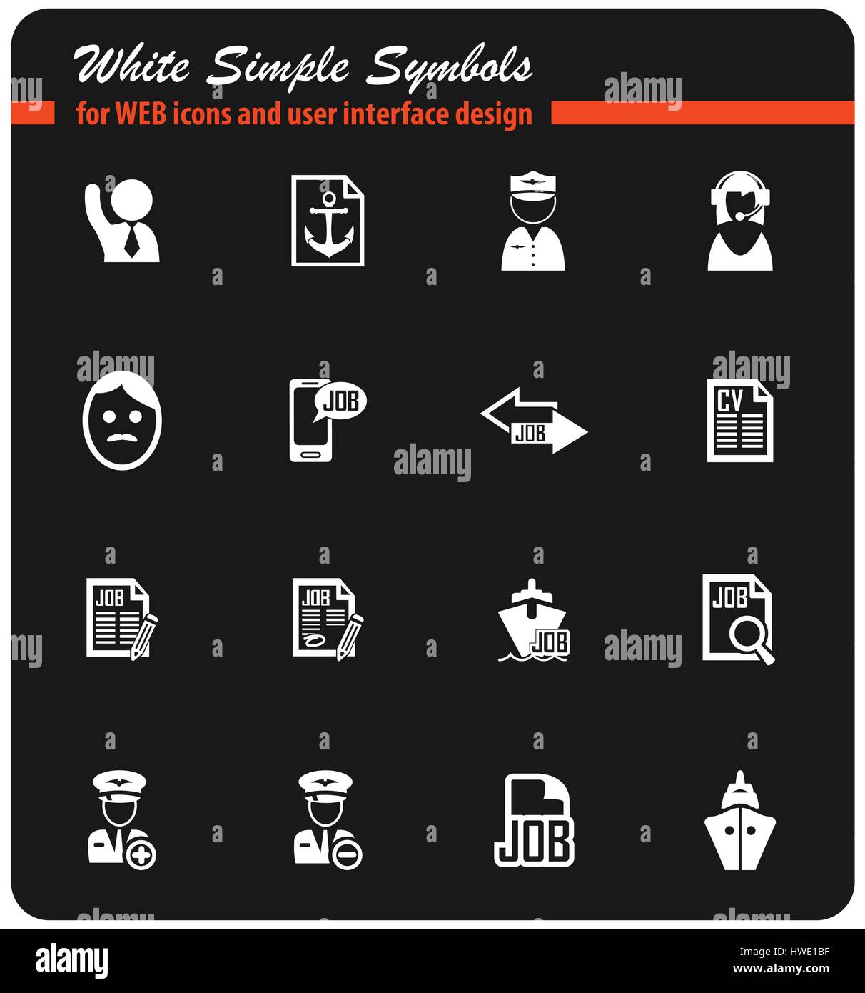 job search vector icons for user interface design Stock Vector Image ...