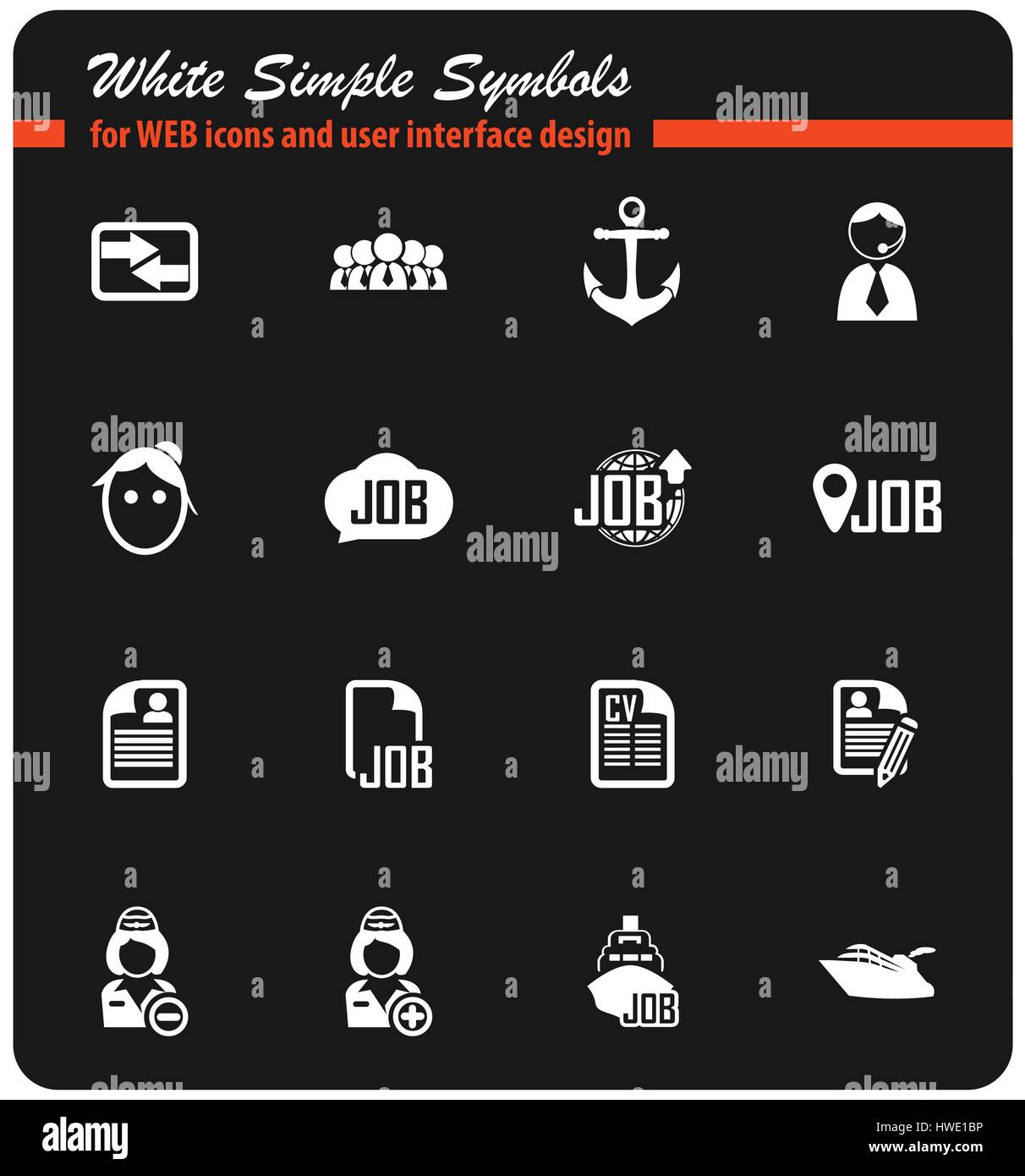 job search vector icons for user interface design Stock Vector Image ...