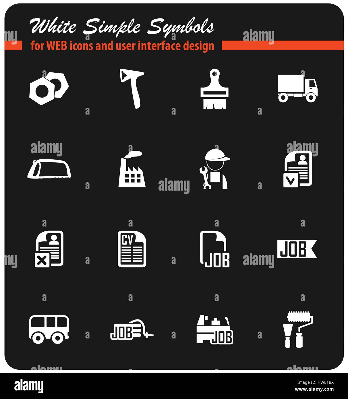 job search vector icons for user interface design Stock Vector Image ...