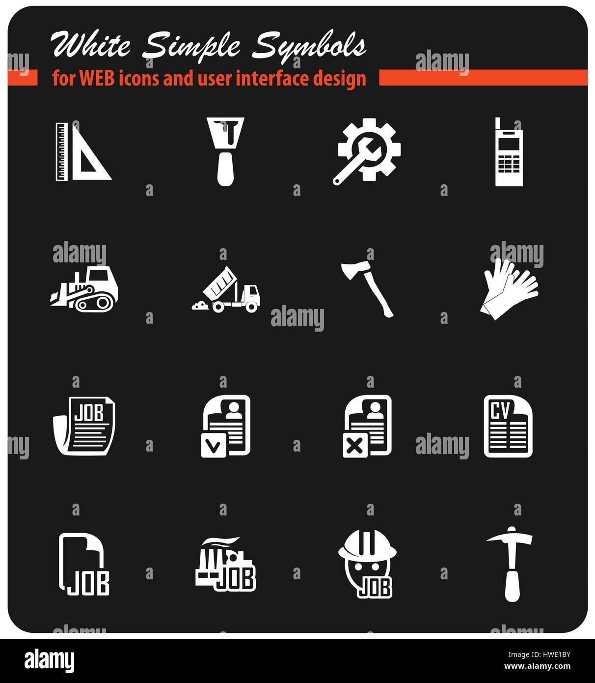 job search vector icons for user interface design Stock Vector Image ...