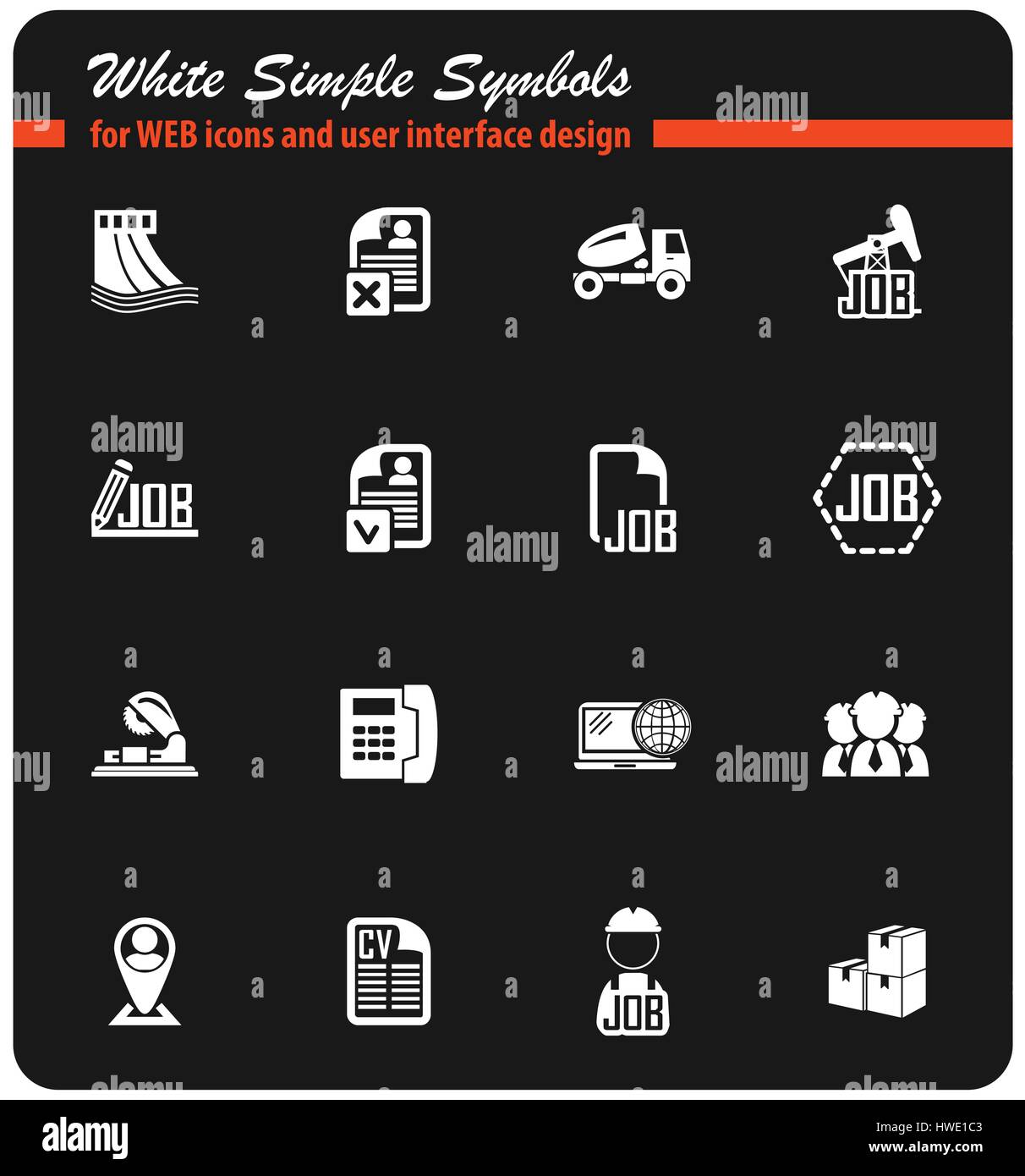 job search vector icons for user interface design Stock Vector Image ...