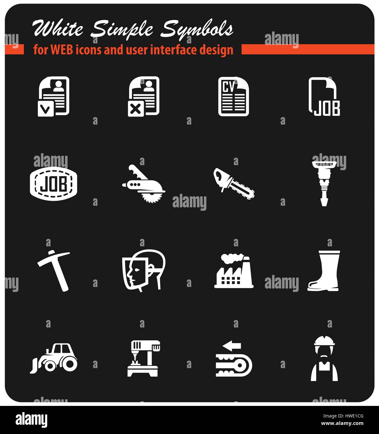 job search vector icons for user interface design Stock Vector Image ...