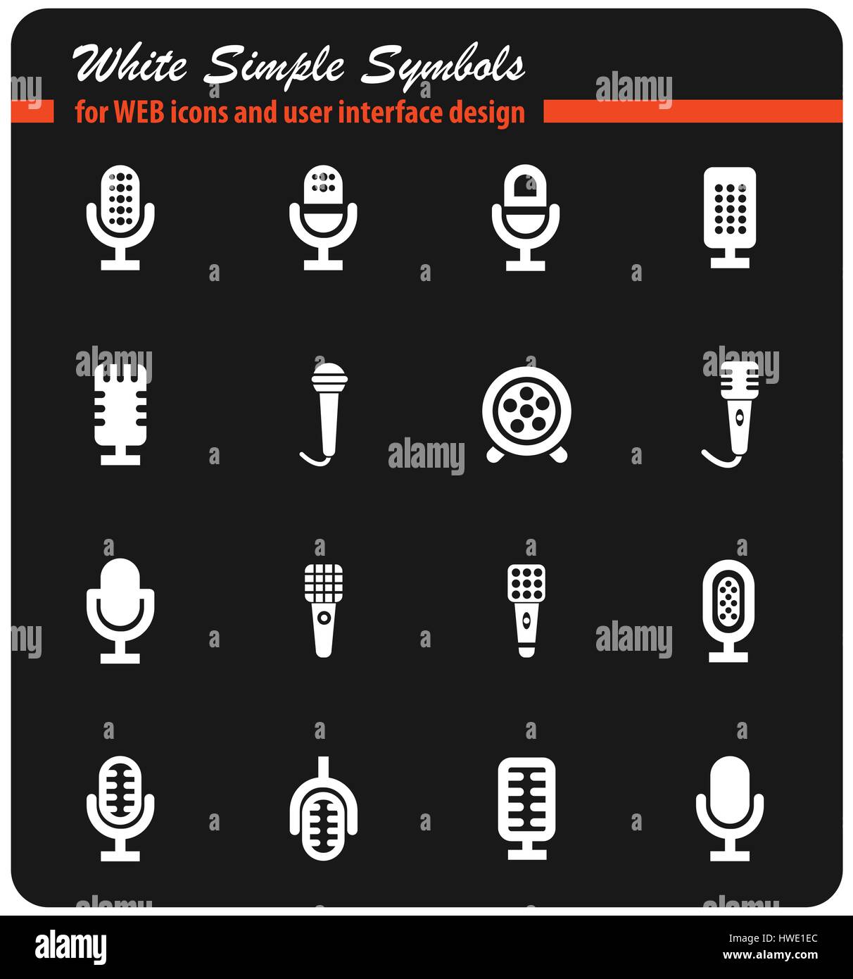 microphone vector icons for user interface design Stock Vector Image ...
