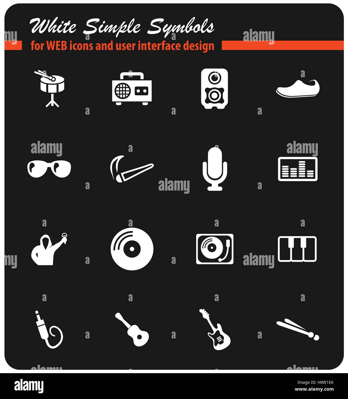 music vector icons for user interface design Stock Vector Image & Art ...