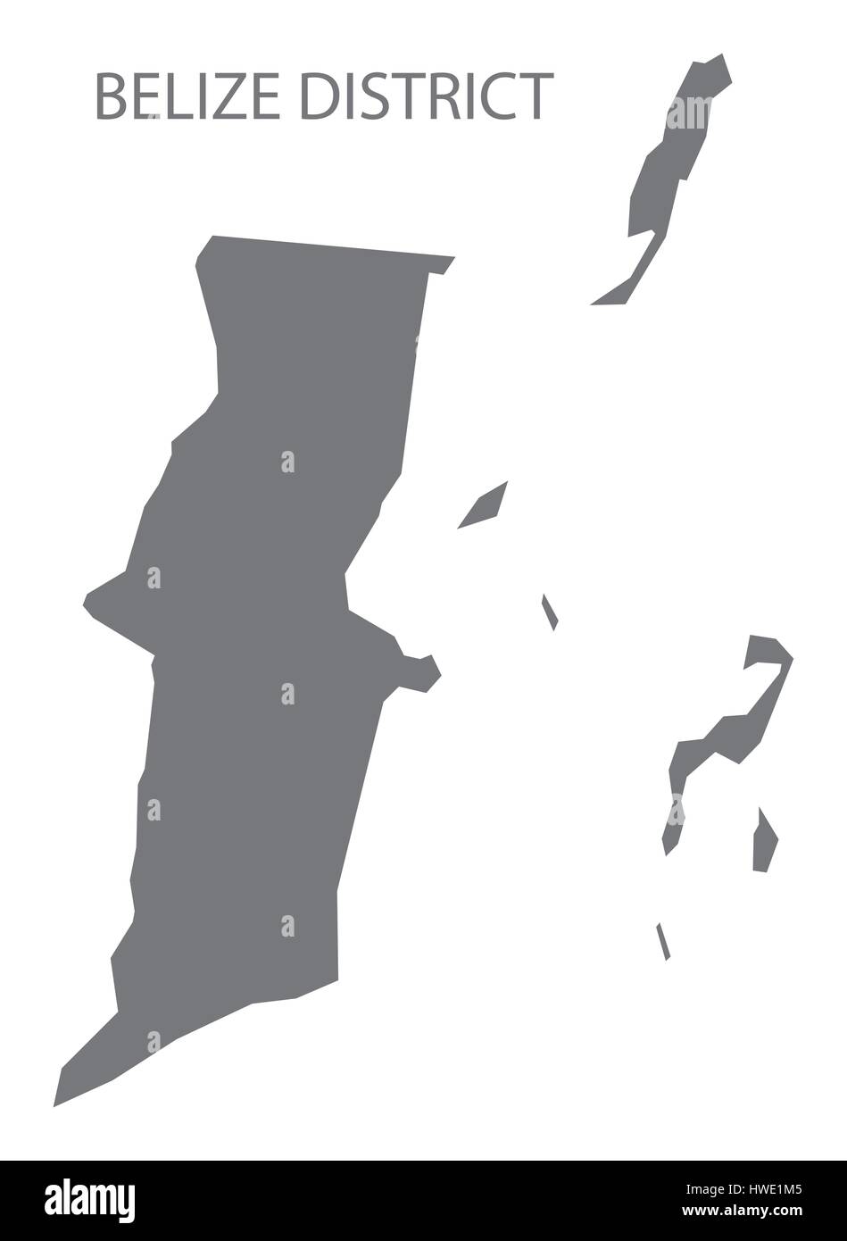 Belize District map grey illustration silhouette Stock Vector Image ...