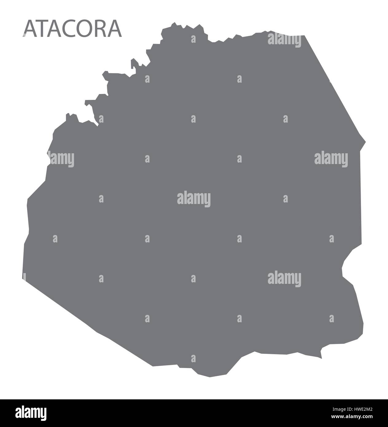 Atacora Benin department map grey illustration silhouette Stock Vector