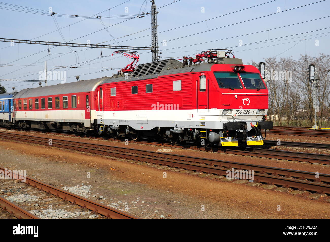 Railway passenger traffic, train, transport, locomotive, passenger Stock Photo