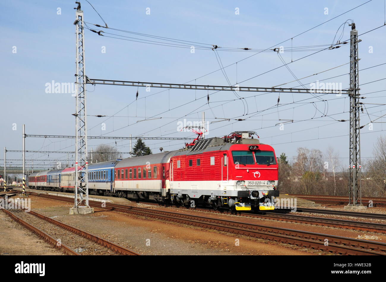 Railway passenger traffic, train, transport, locomotive, passenger Stock Photo