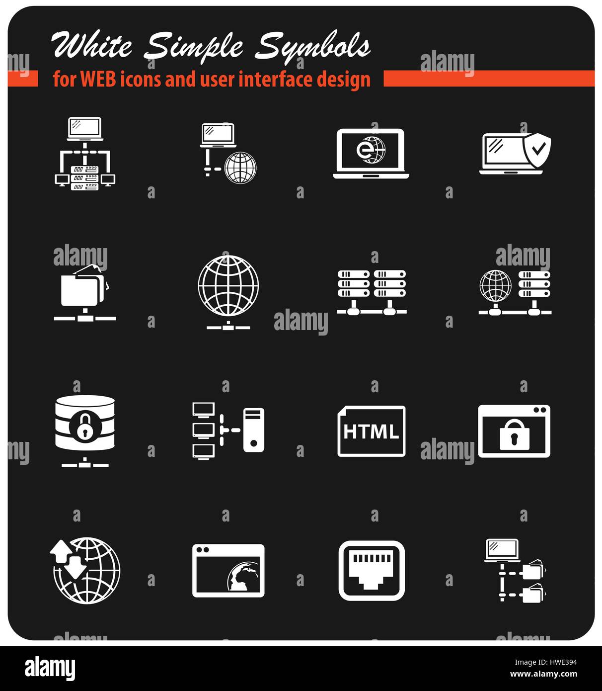 server vector icons for user interface design Stock Vector Image & Art ...