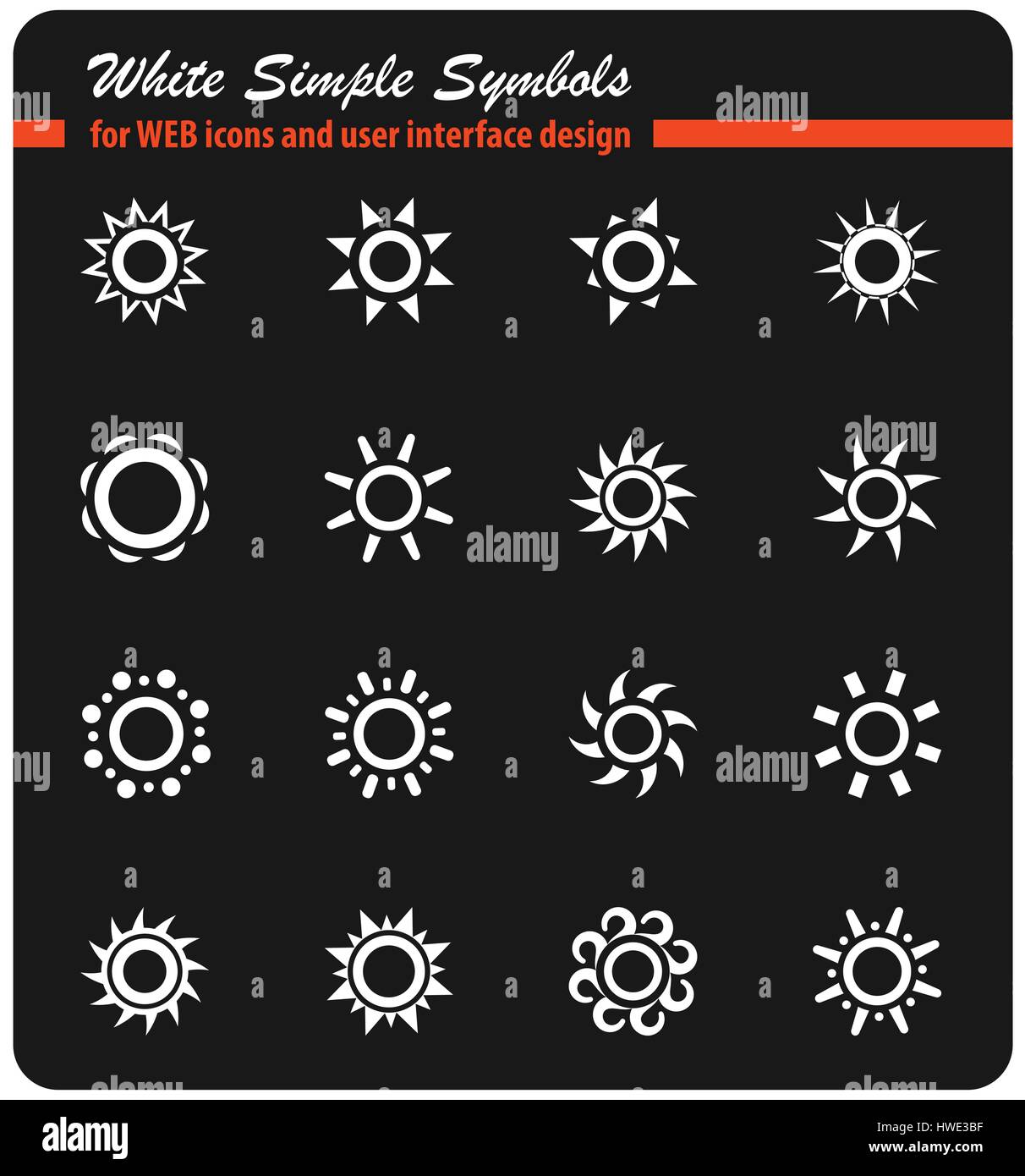 sun vector icons for user interface design Stock Vector Image & Art - Alamy