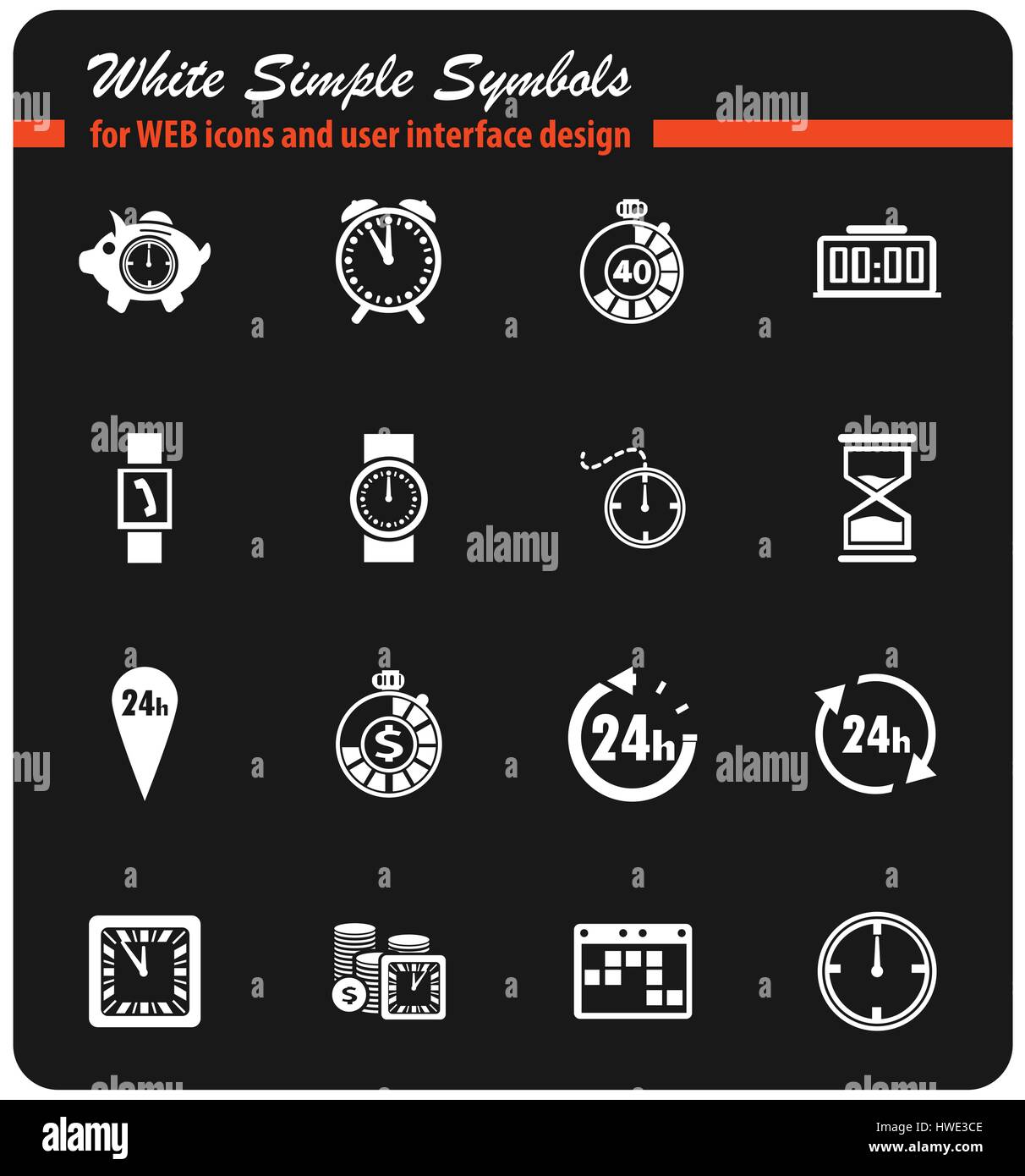 time vector icons for user interface design Stock Vector Image & Art ...