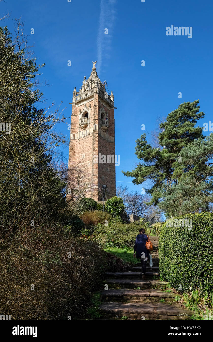 Cabot Tower in Bristol is a landmark that stands above the City. Stock Photo