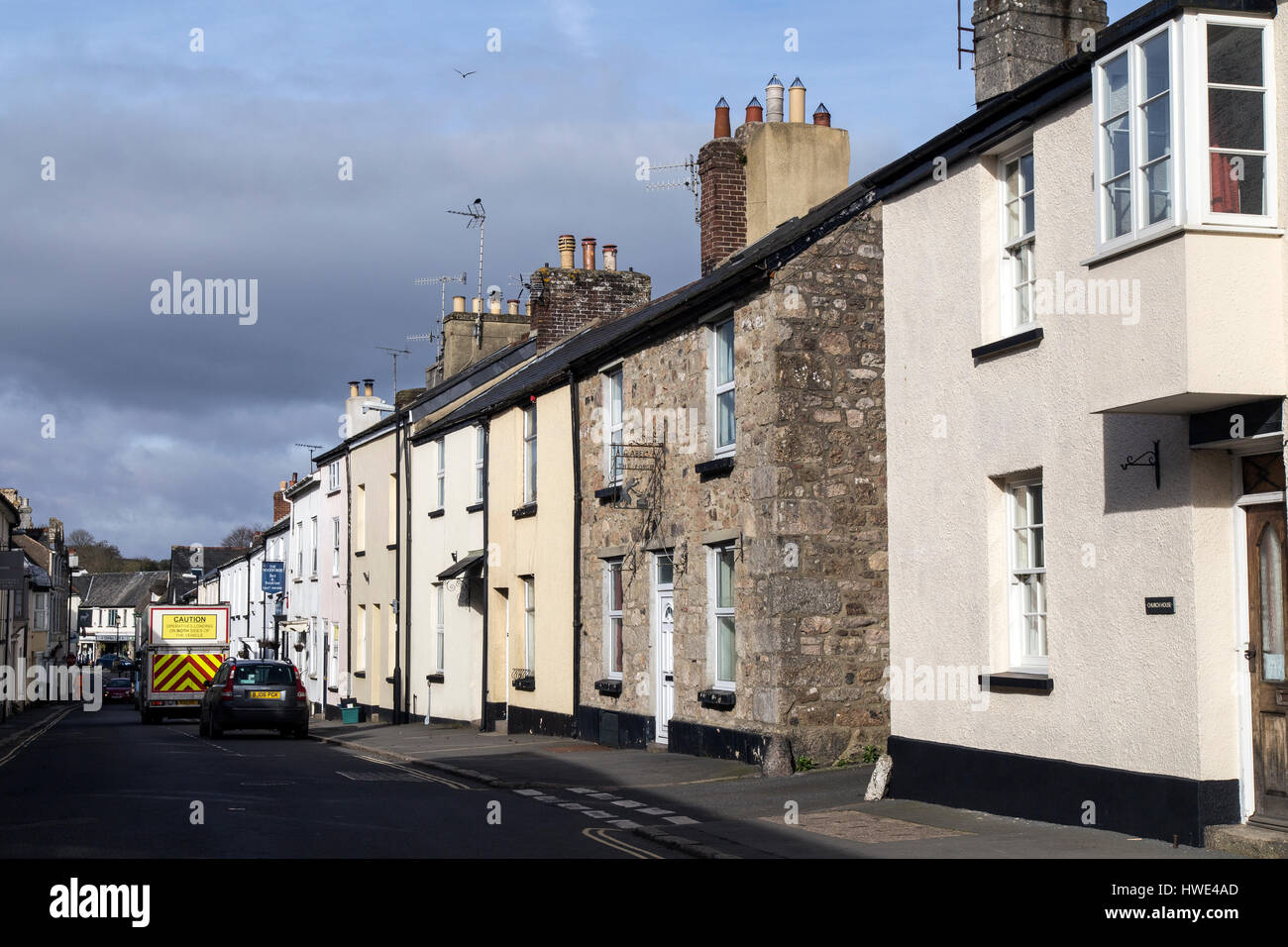 Terraced housing in rural area of Moretonhampstead,Dartmoor National