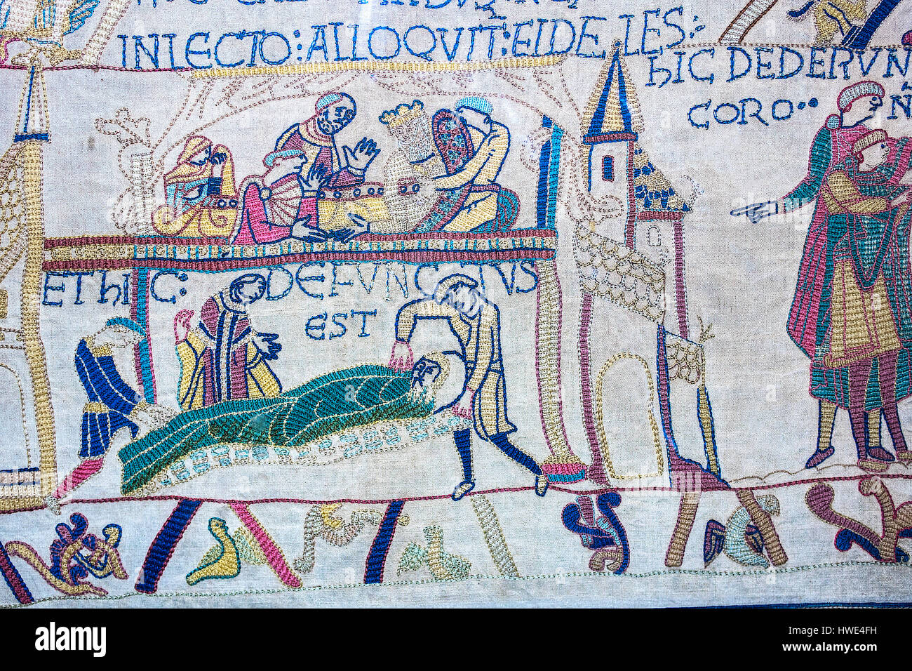 The battle Of hastings Bayeux Tapestry Stock Photo Alamy