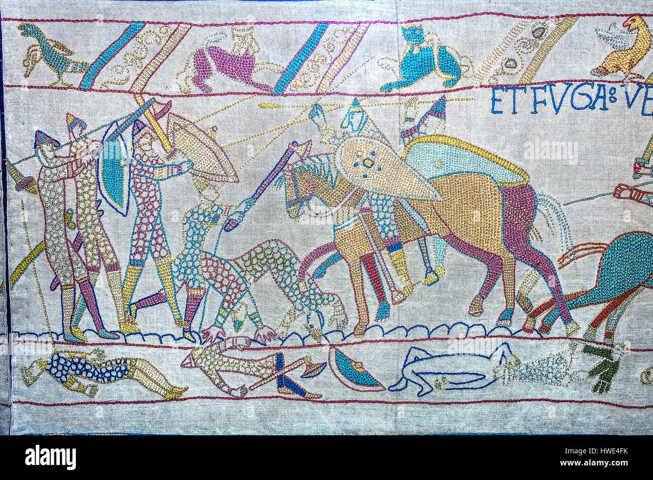 The battle Of hastings Bayeux Tapestry Stock Photo Alamy