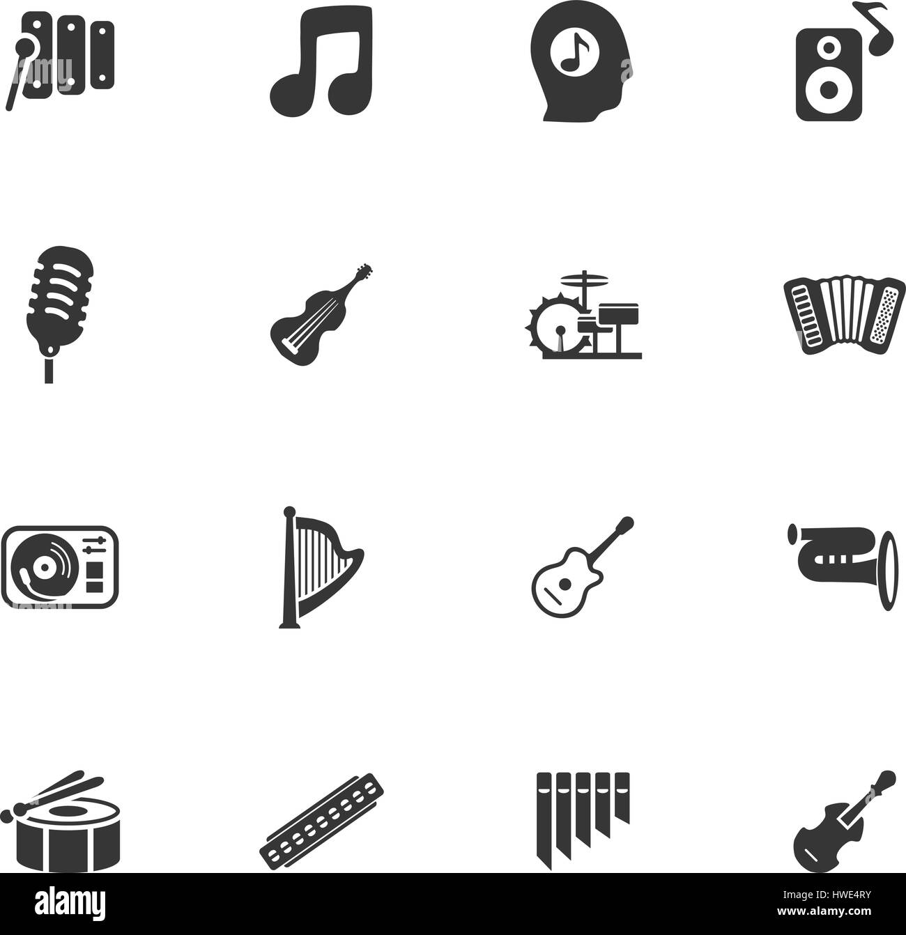Music icon set for web sites and user interface Stock Vector Image ...