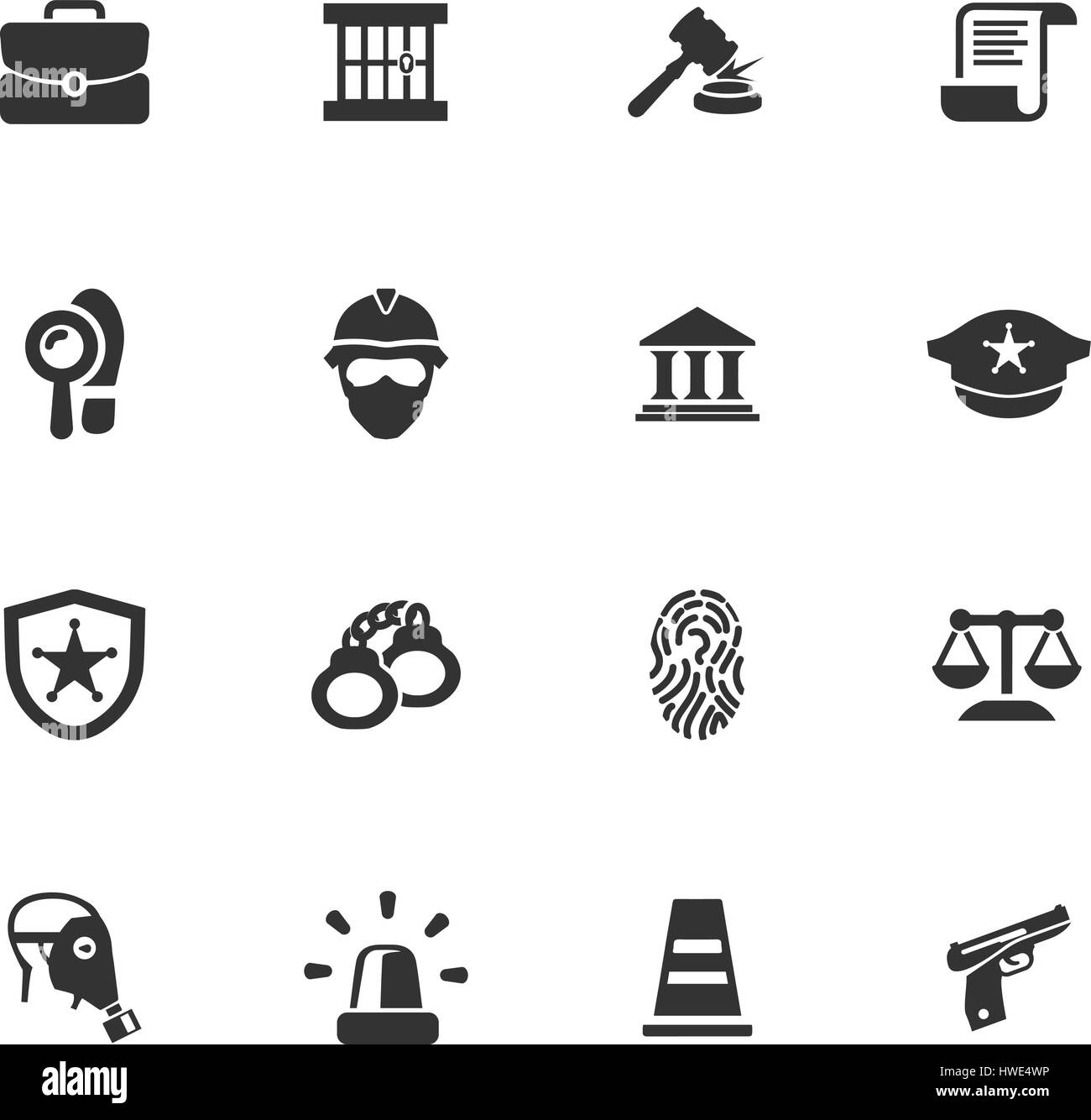 Police icon set for web sites and user interface Stock Vector Image ...