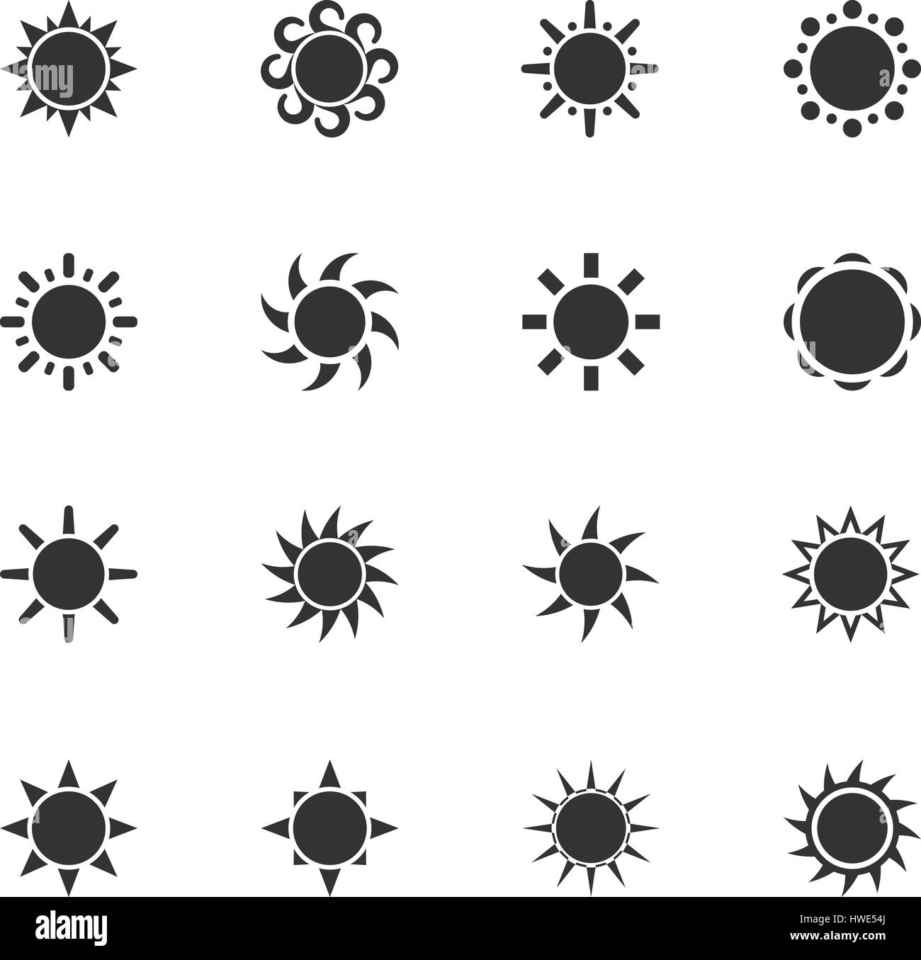 Sun icon set for web sites and user interface Stock Vector Image & Art ...