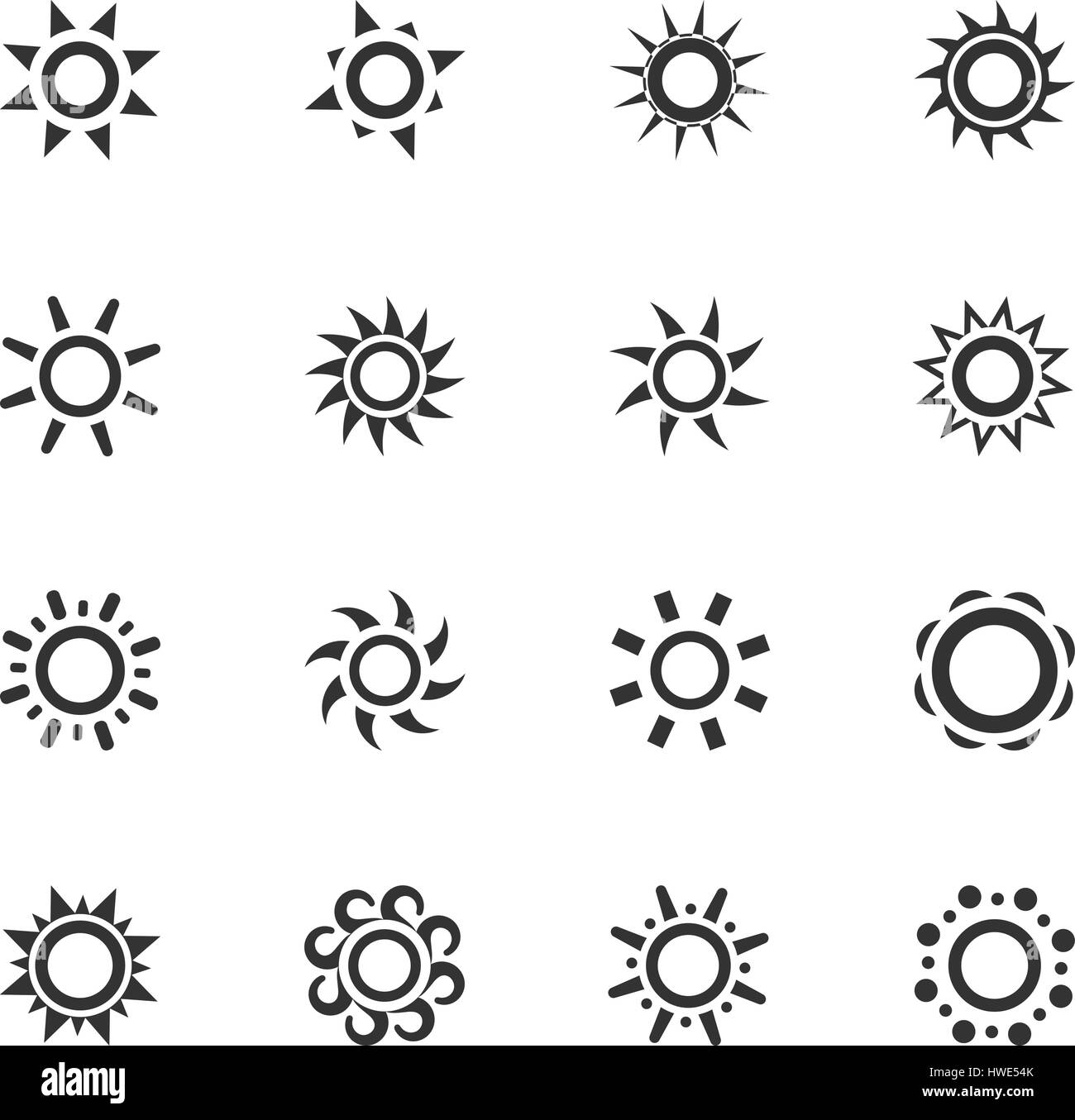 Sun icon set for web sites and user interface Stock Vector Image & Art ...