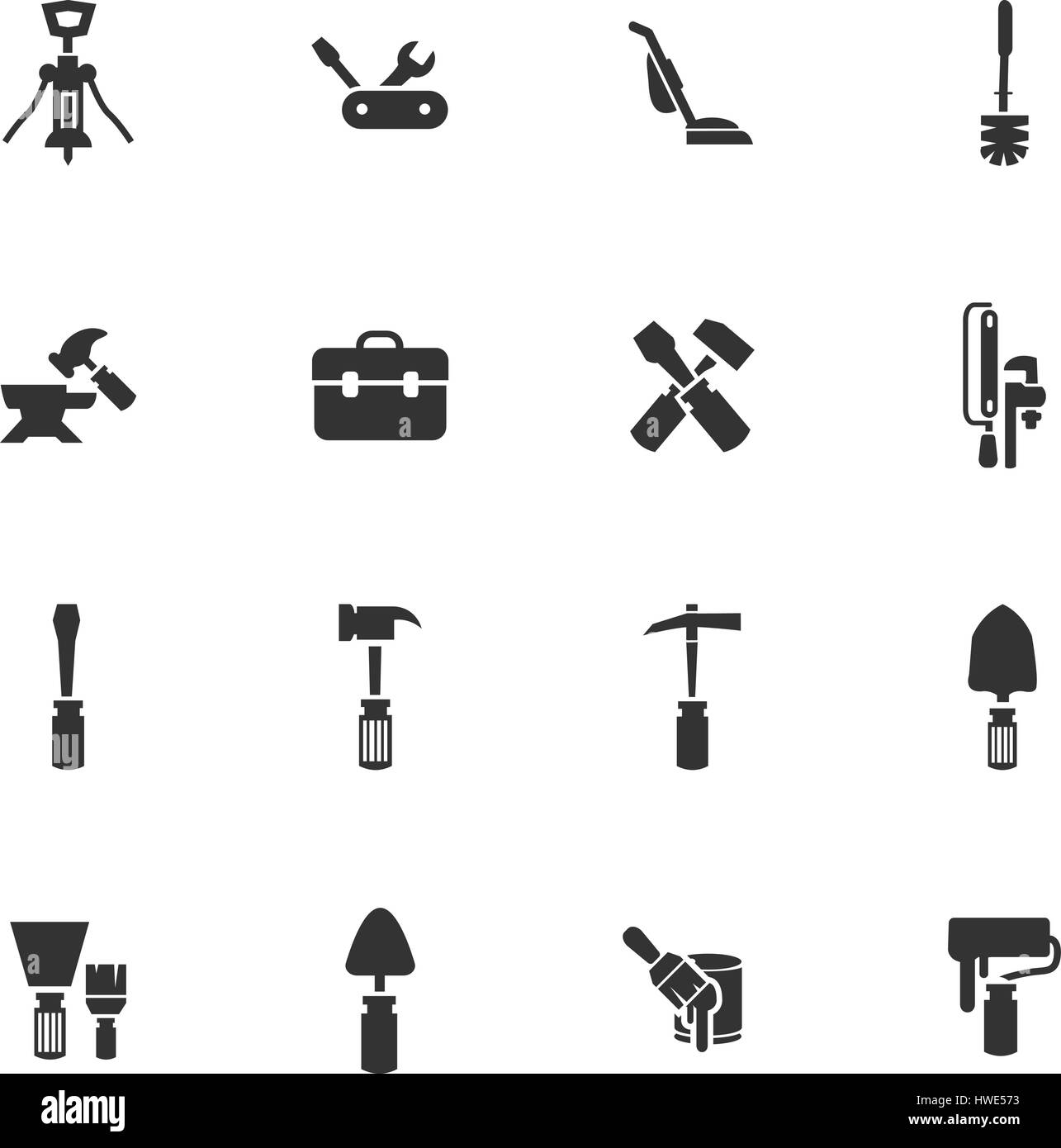 Work tools icon set for web sites and user interface Stock Vector Image ...