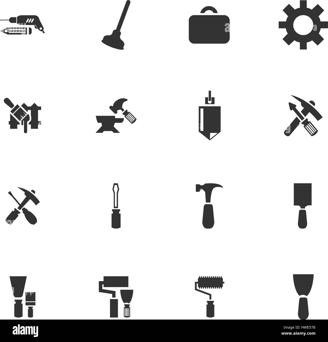 Work tools icon set for web sites and user interface Stock Vector Image ...