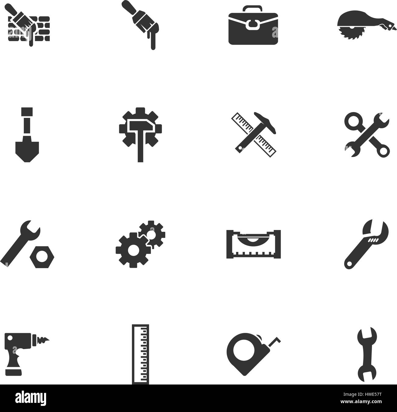 Work tools icon set for web sites and user interface Stock Vector Image ...