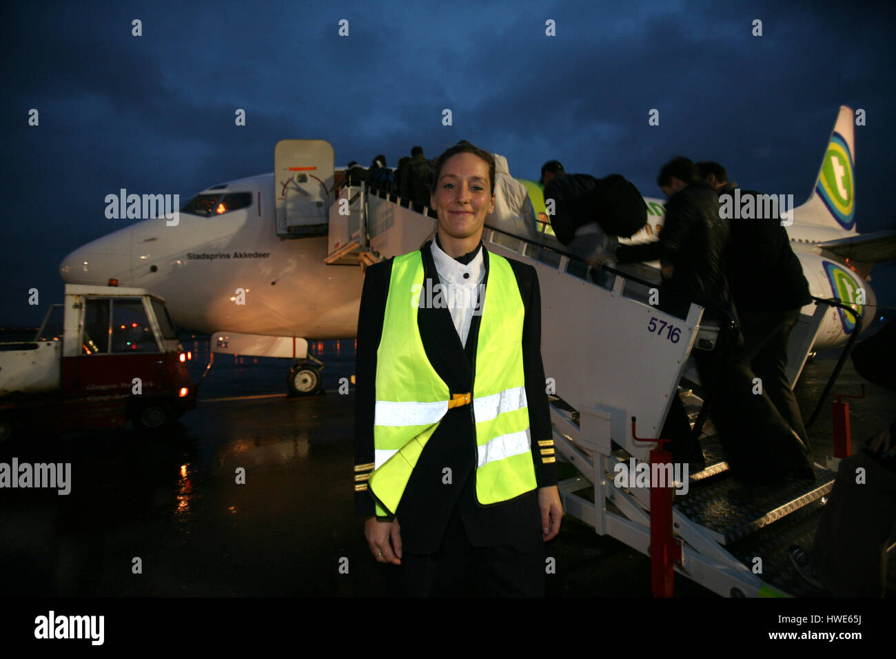 pilote and co pilote in a boeing 737 Stock Photo