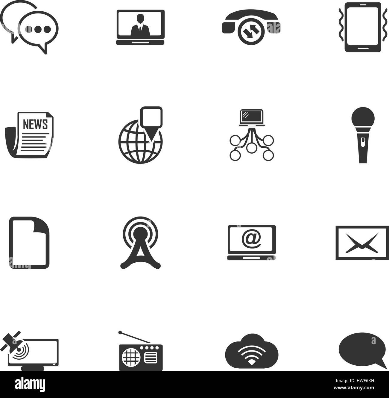 Communication icon set for web sites and user interface Stock Vector ...