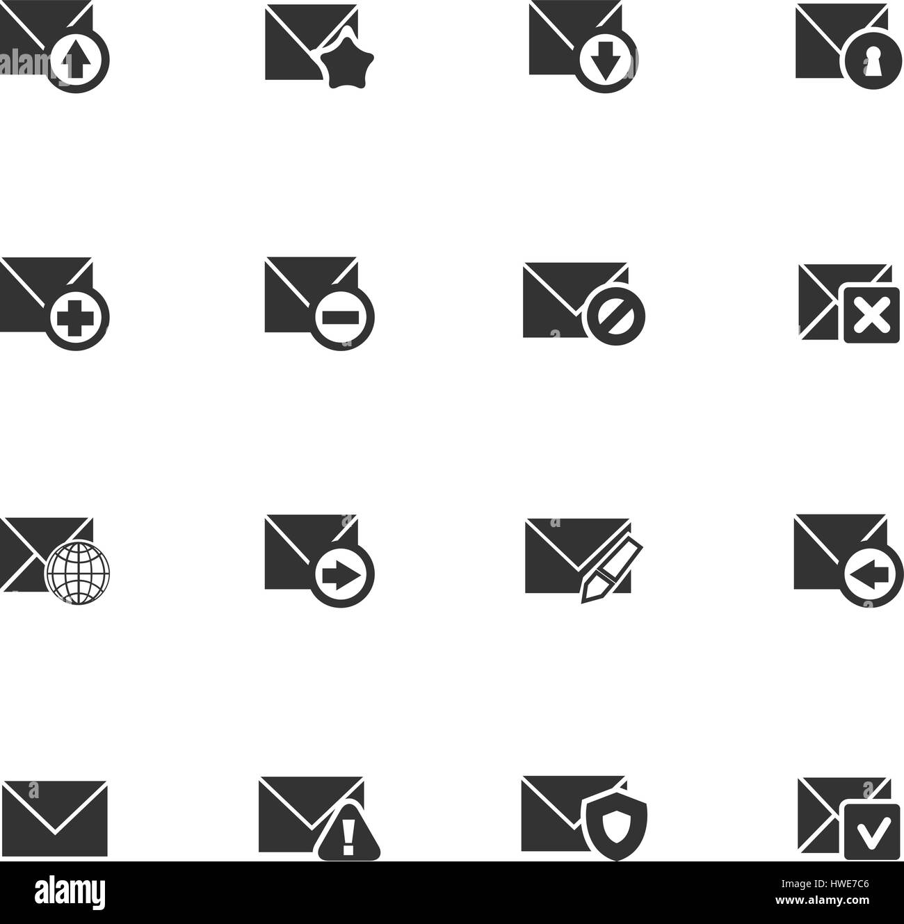 Mail and envelope icon set for web sites and user interface Stock ...