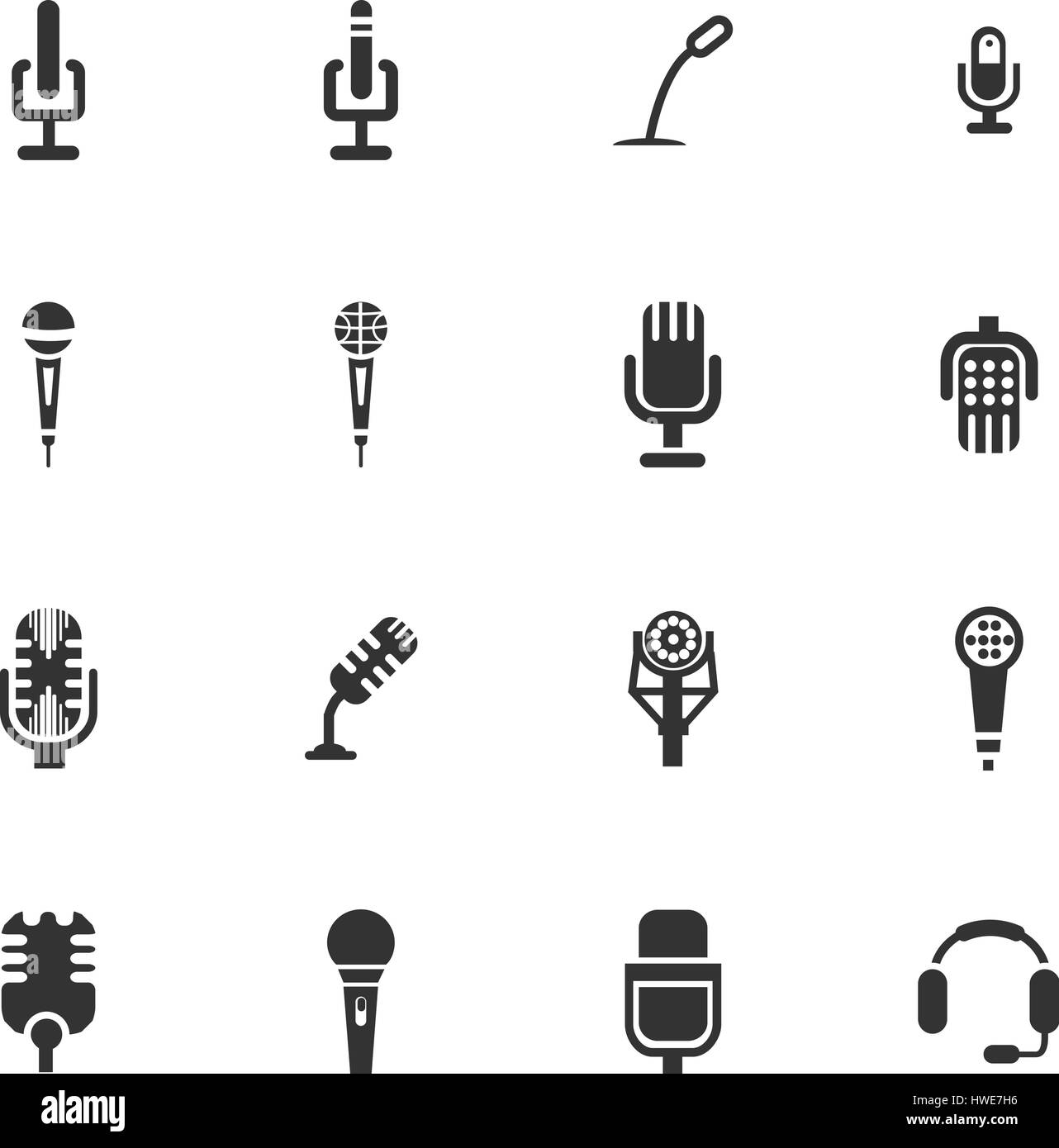 Microphone icon set for web sites and user interface Stock Vector Image ...