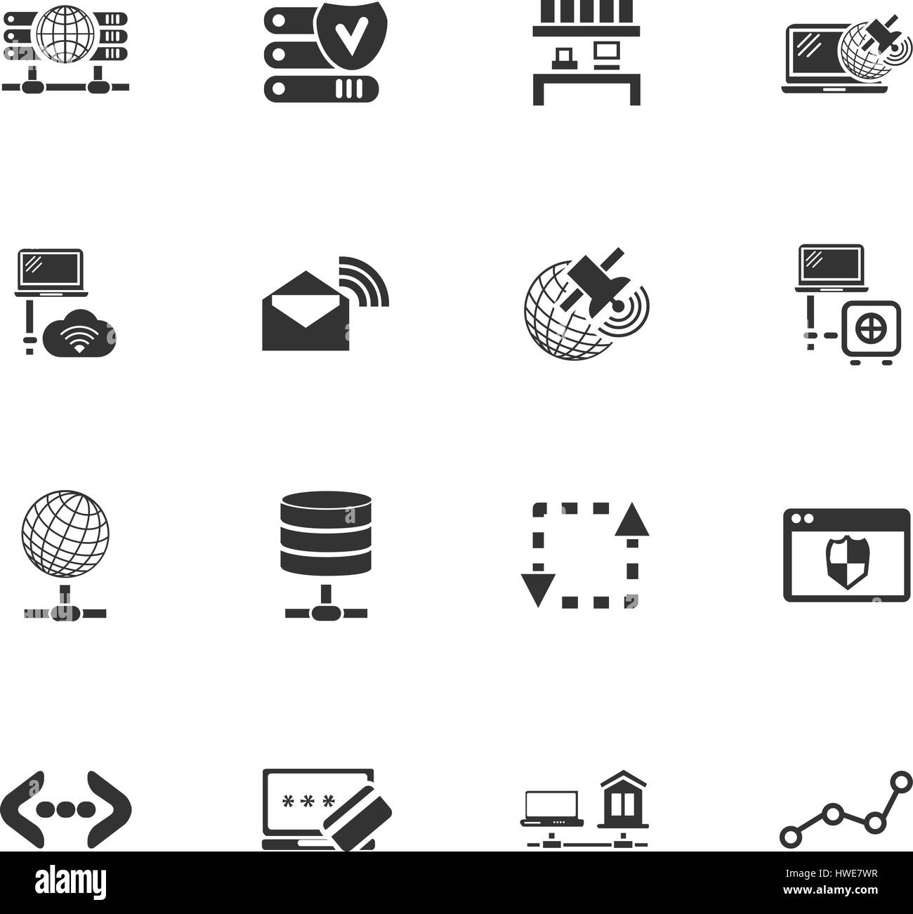 Internet, server, network icon set for web sites and user interface ...
