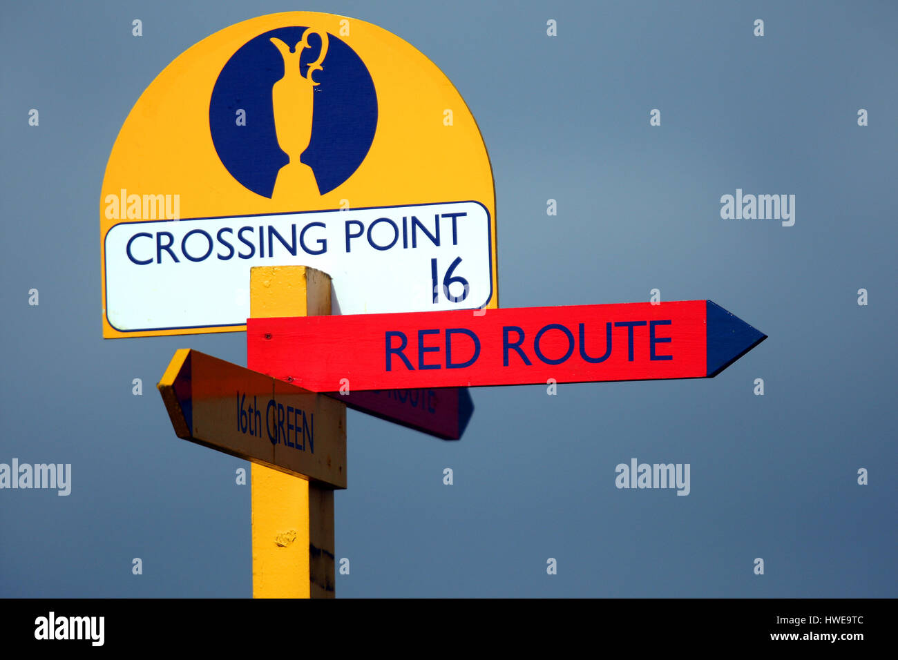 CROSSING POINT SIGN THE OPEN ROYAL BIRKDALE 2008 ROYAL BIRKDALE SOUTHPORT ENGLAND 19 July 2008 Stock Photo