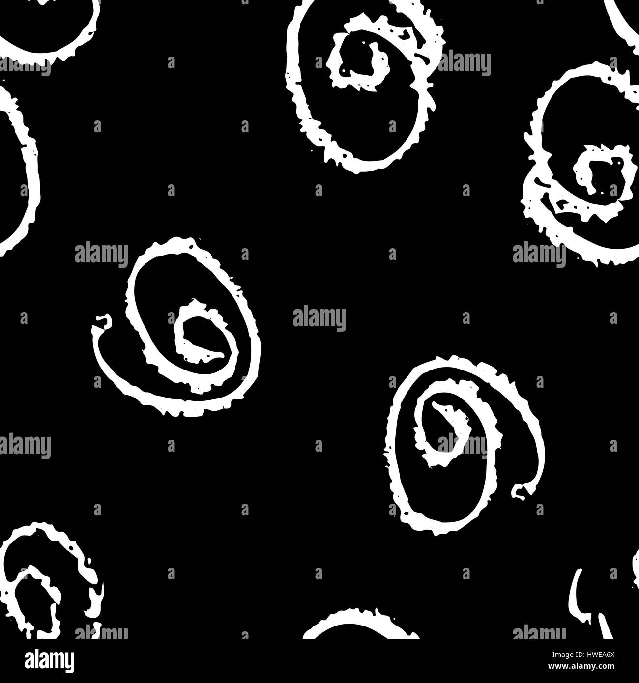 Seamless black and white ink swirls pattern. Vector grunge background. Vector illustration. Stock Vector