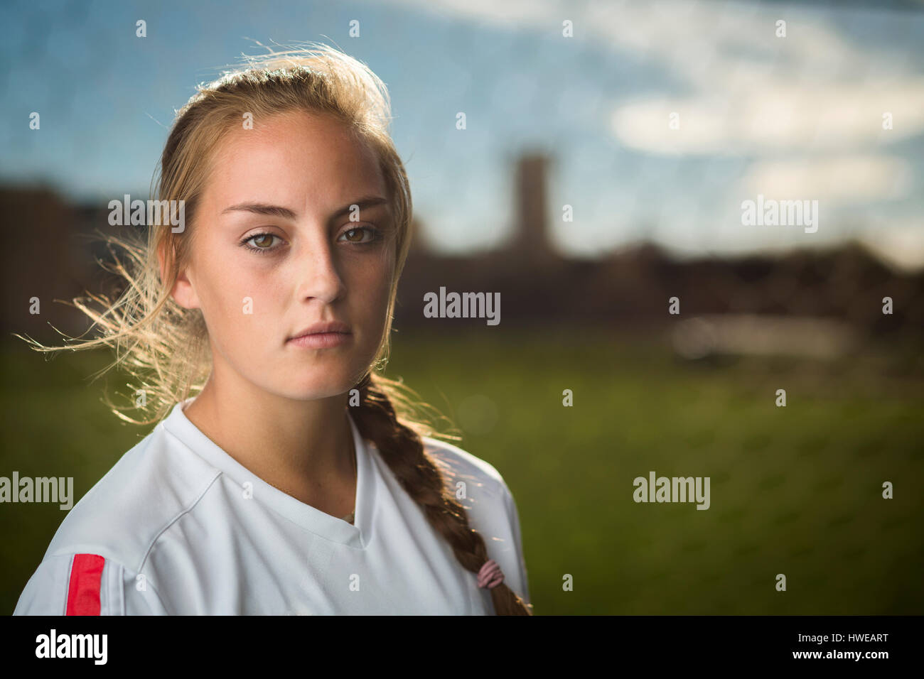 Close up portrait of serious athlete Stock Photo