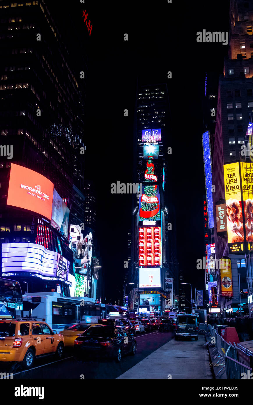 Times Square at night - New York, USA Stock Photo